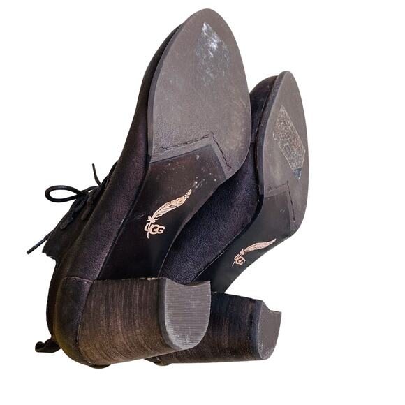 UGG S/N 1008741 Analise Ankle Boots High Heels Brown Leather US 8.5 / EU 39.5 - Picture 13 of 13